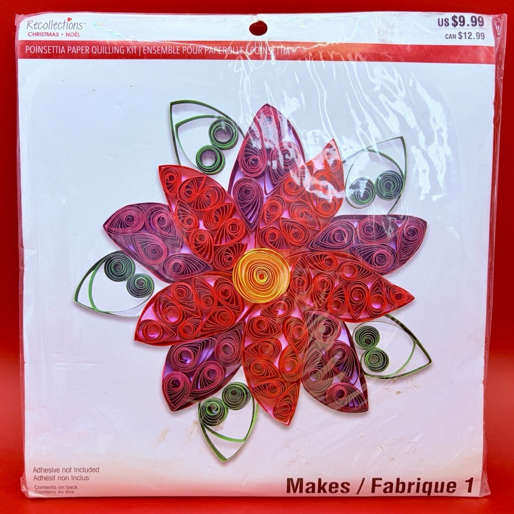 Recollections Christmas Poinsettia Paper Quilling Kit Holiday Craft DIY Project